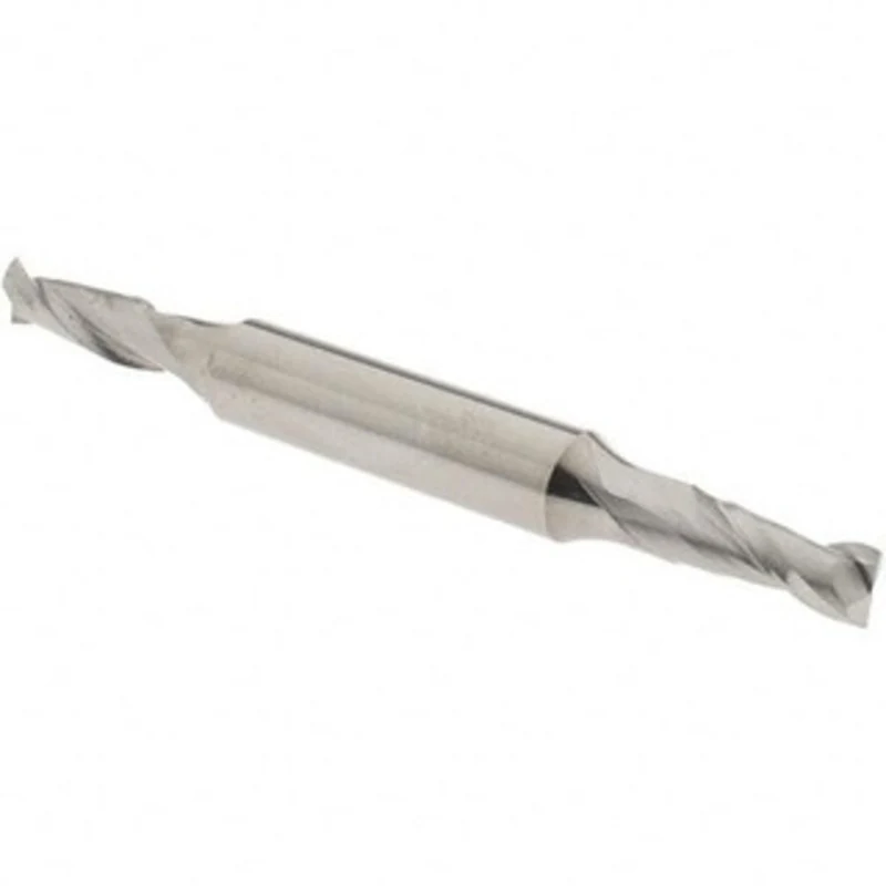 OSG 1/4, 5/8 LOC, 3/8 Shank Diam, 3-3/8 OAL, 2 Flute, Solid Carbide Square End Mill Double End, Uncoated, Spiral Flut...